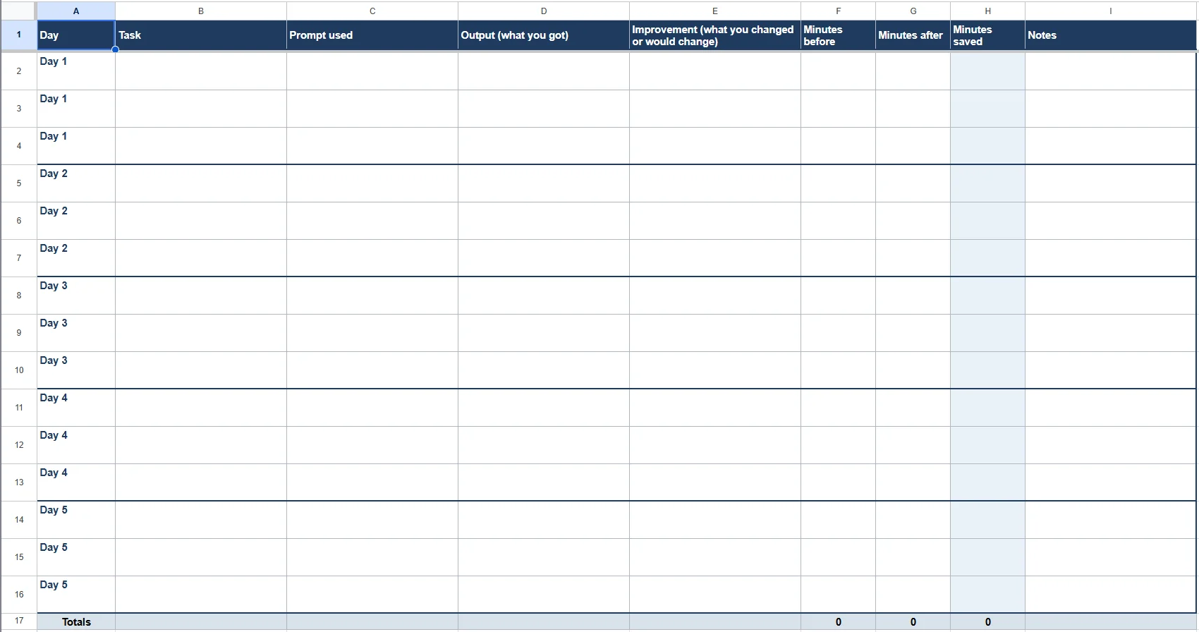 An Excel worksheet to help you track your Copilot practice tasks on real work.